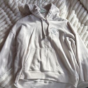 American Eagle Off-White Pullover Hoodie with Logo